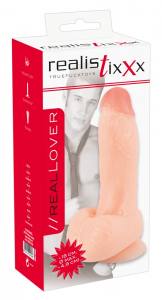 Gefühlsechter hautfarbener Dildo Real Lover von Realistixxx Verpackung