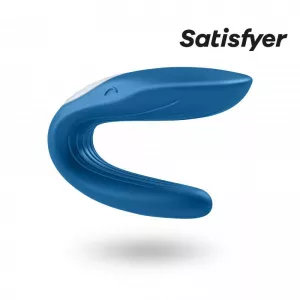 Blauer PaarVibrator aus Silikon von Satisfyer - stehend